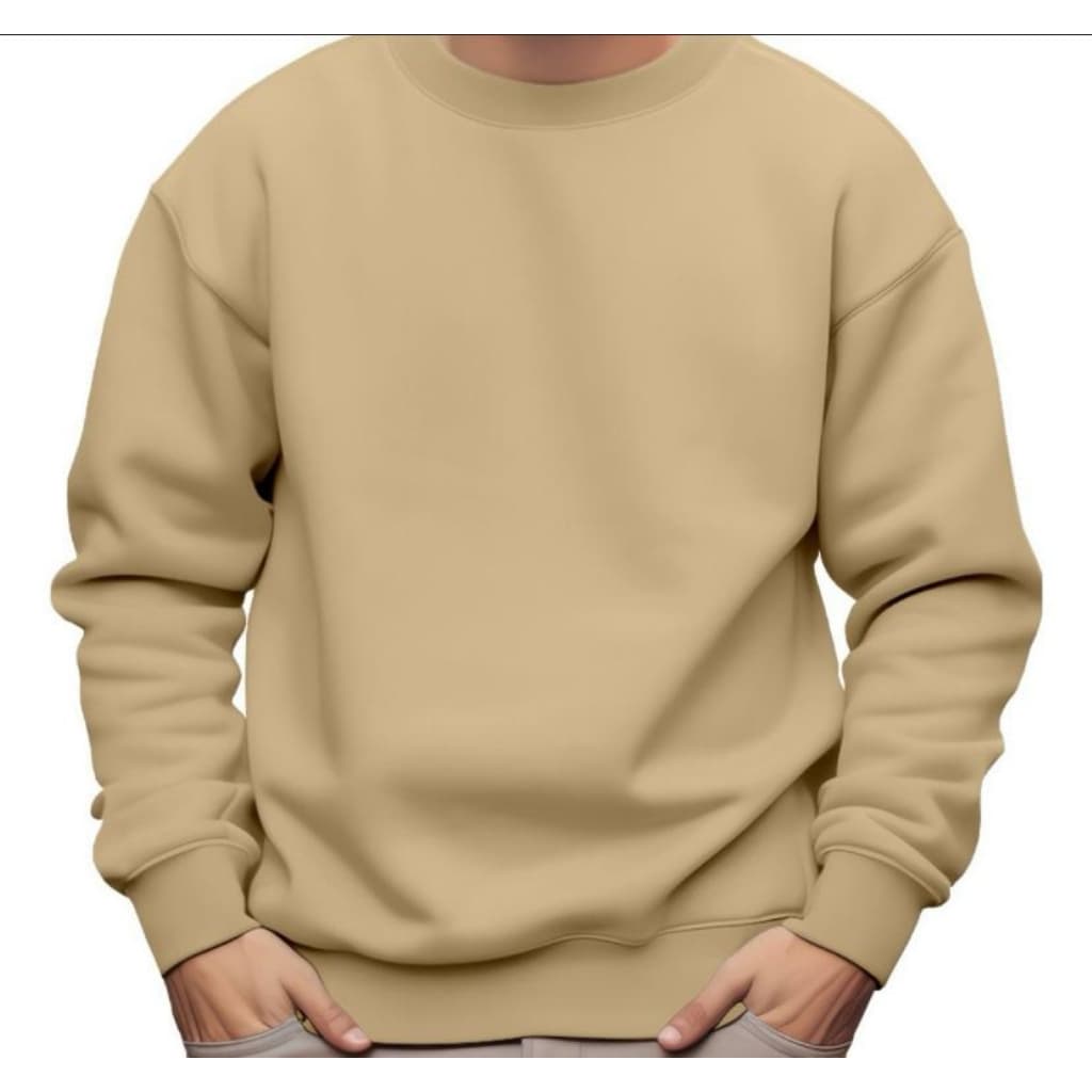 Moletom Gola Careca Masculino Liso Blusa de Frio Flanelada
