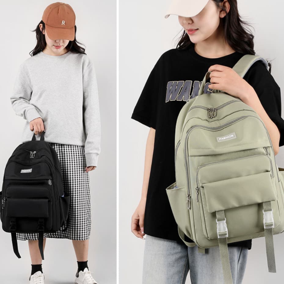 Mochila Escolar Fashion Feminina Com Bolsos