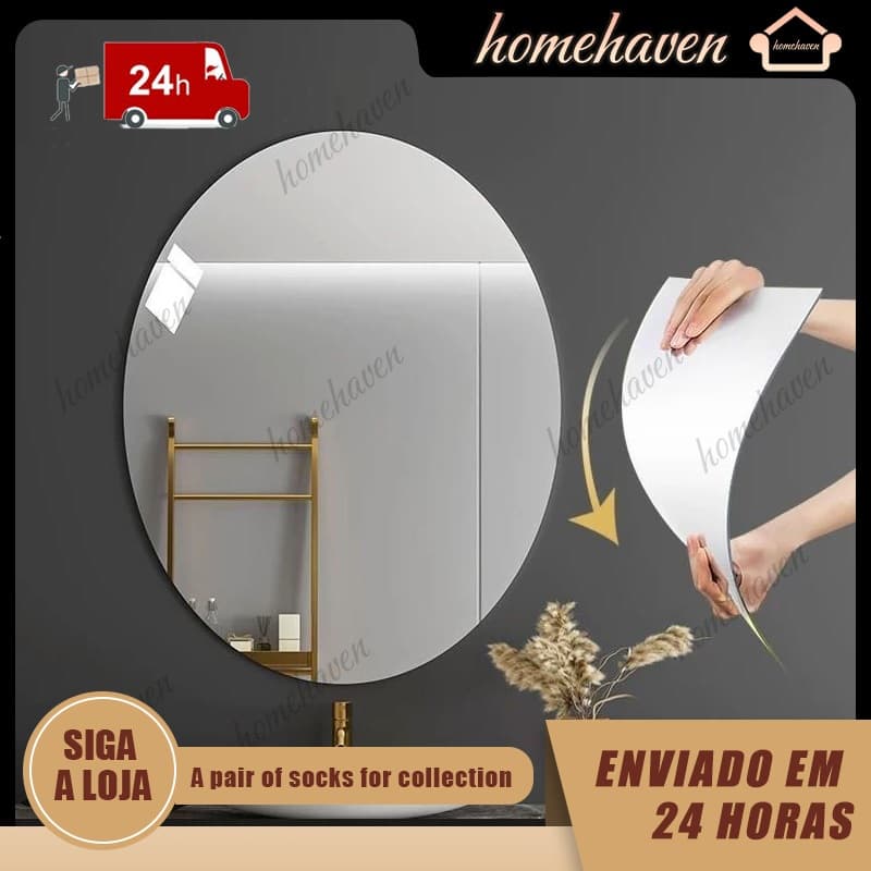 Adesivo de parede autoadesivo para espelho acrílico Espelho decorativo não quebra nem lasca Espelho acrílico