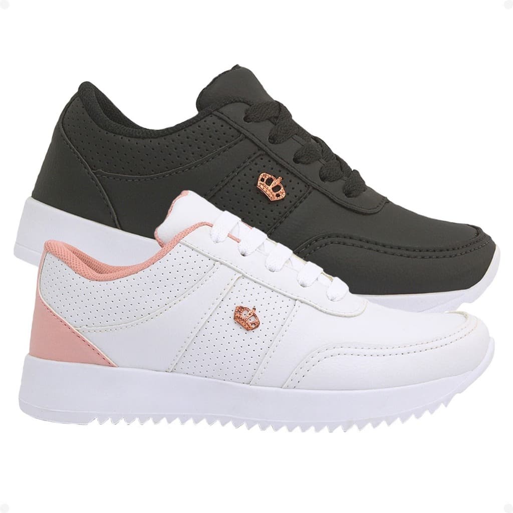 Kit 2 Pares Tenis Infantil Feminino Menina Casual Escolar 2217