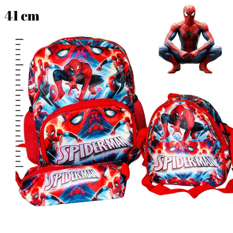 Kit Mochila Infantil Escolar Homem Aranha Com Lancheira Térmica