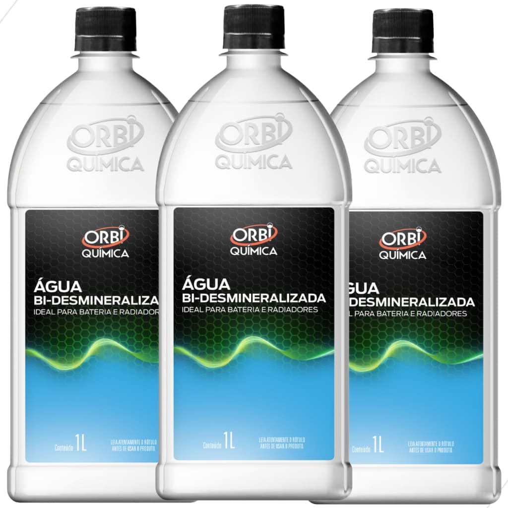 Kit 3 Agua Bi Desmineralizada Radiador E Bateria Orbi - 03 Unid