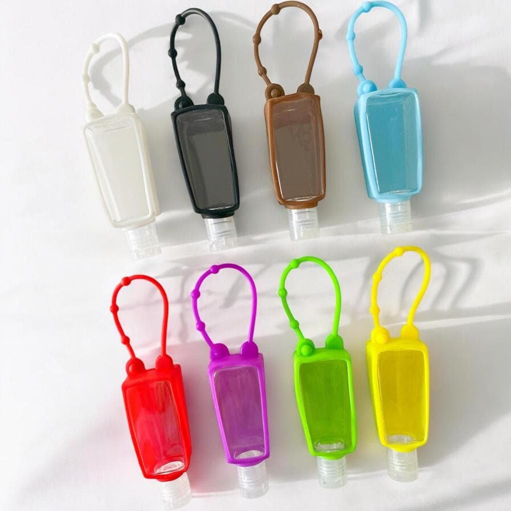 Porta Álcool em Gel Frasco Plástico Capa Capinha Colorida Silicone 30ml/INTERPONTE