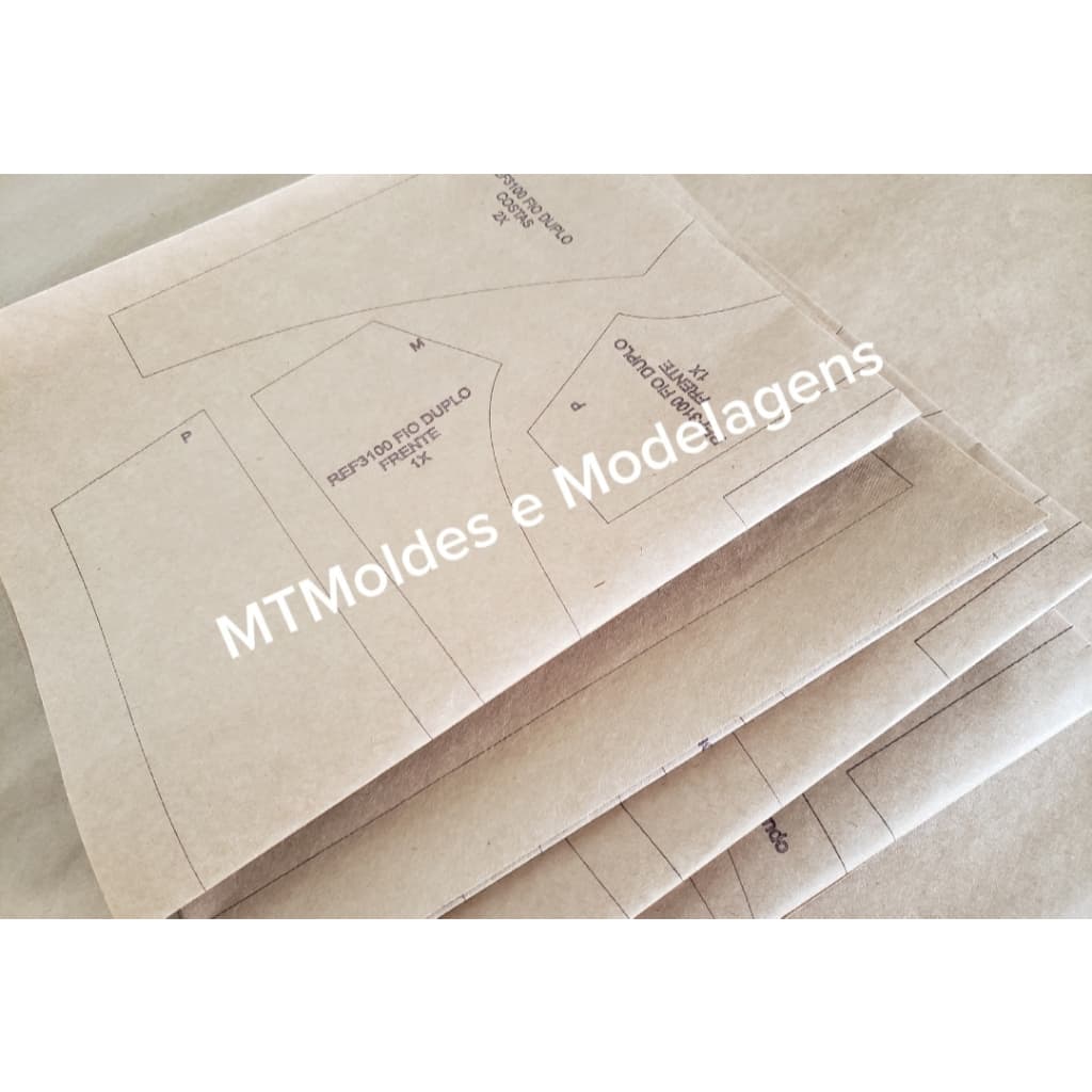molde para calcinha fio duplo REF3100 MOLDE IMPRESSO P M,G GG separado papel sem corte