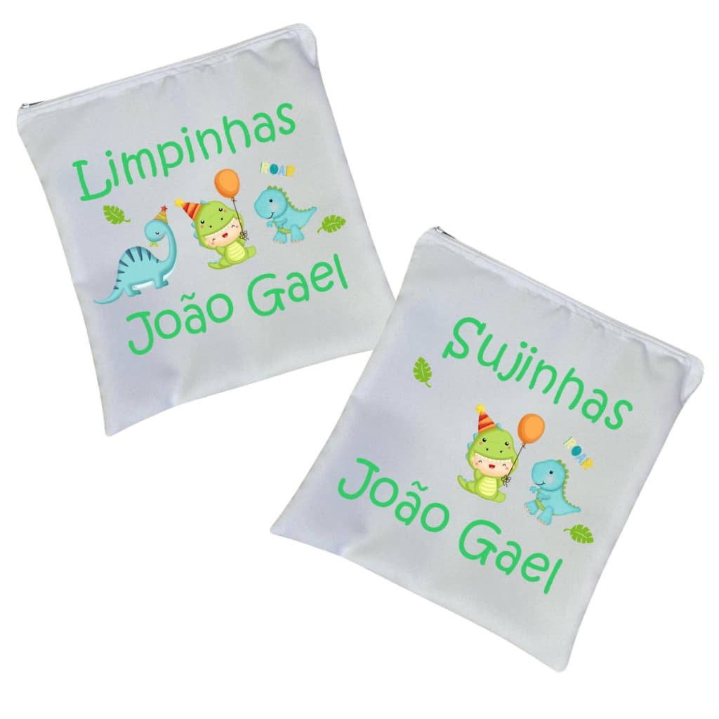 Kit Com 2 Saquinhos Roupas Limpas E Sujas Creche, Maternal personalizado com nome
