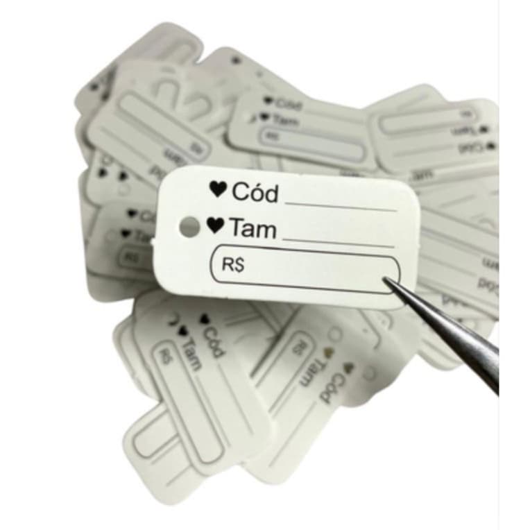 Mini Tag para roupas + lacre de autenticidade/ segurança com 100 peças