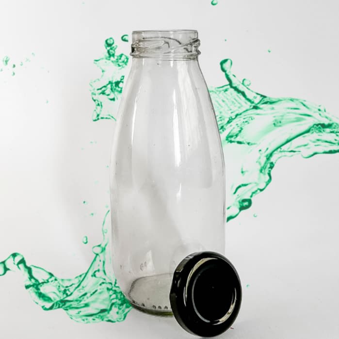 GARRAFA 300 ML DE SUCO/CHA/LEITE COM TAMPAS+LACRES- KIT 12/24 UNID.