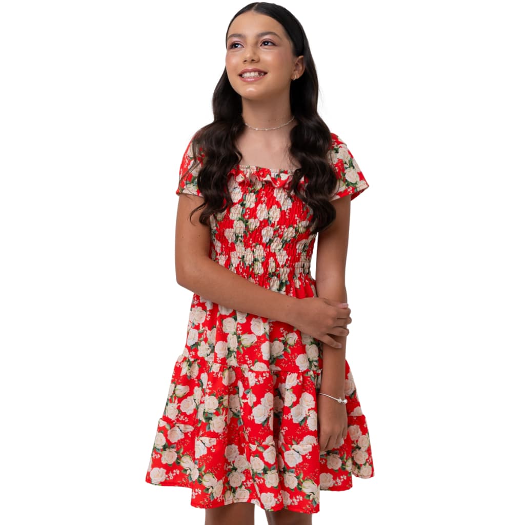 Vestido Menina Infantil Juvenil Ciganinha Manguinha Lastex 14 Veste P Adulto Estampado Floral Festa