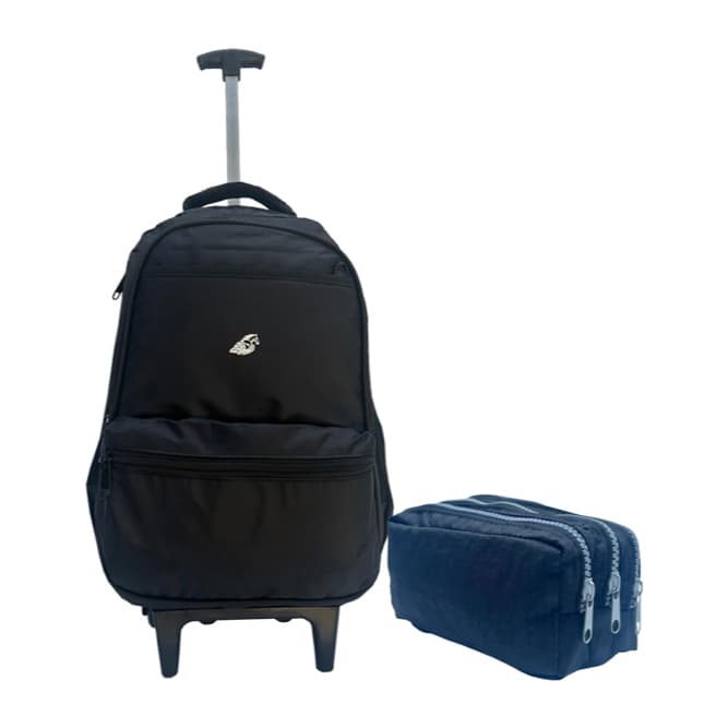 Mochila G Rodinha costas Estojo Triplo masculina estudante escolar Original Kvn rodas