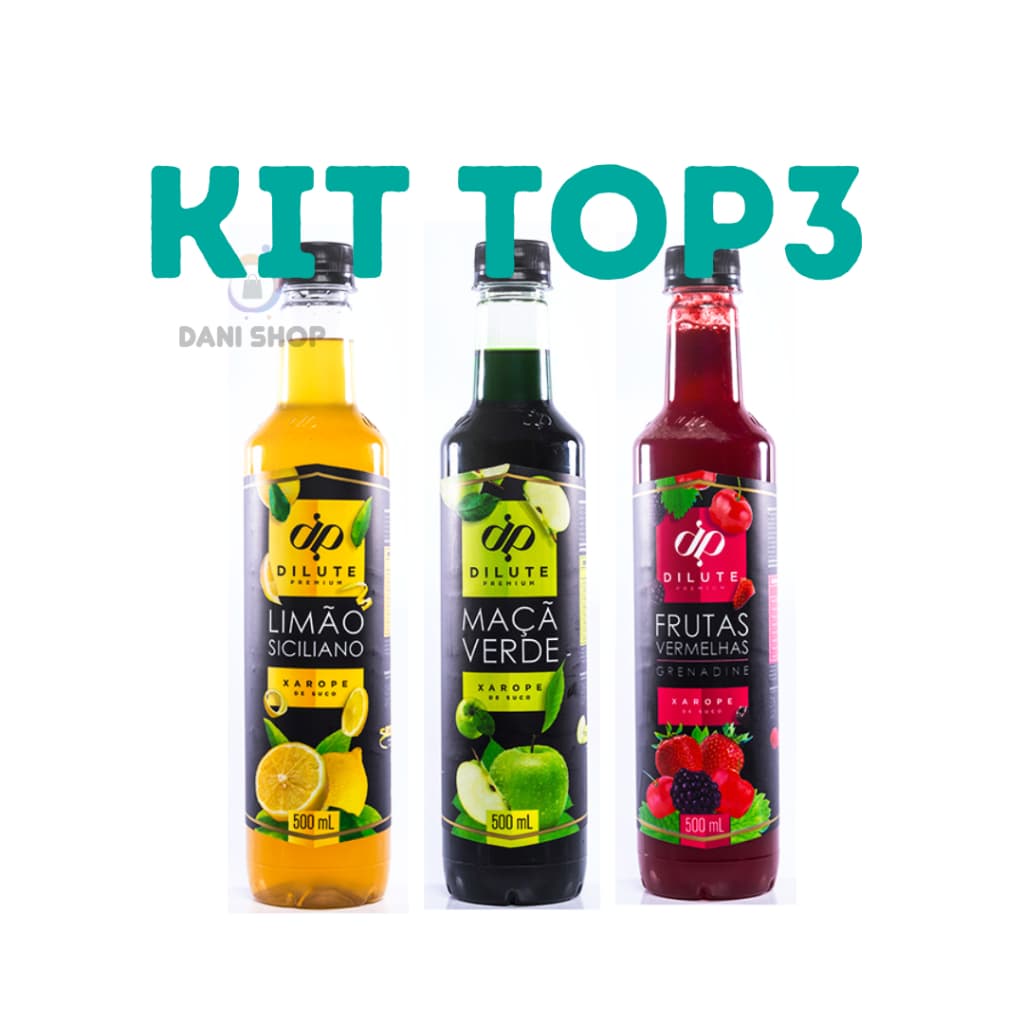 Kit Top 3 Dilute Maça Verde Frutas Vermelhas Limão Siciliano