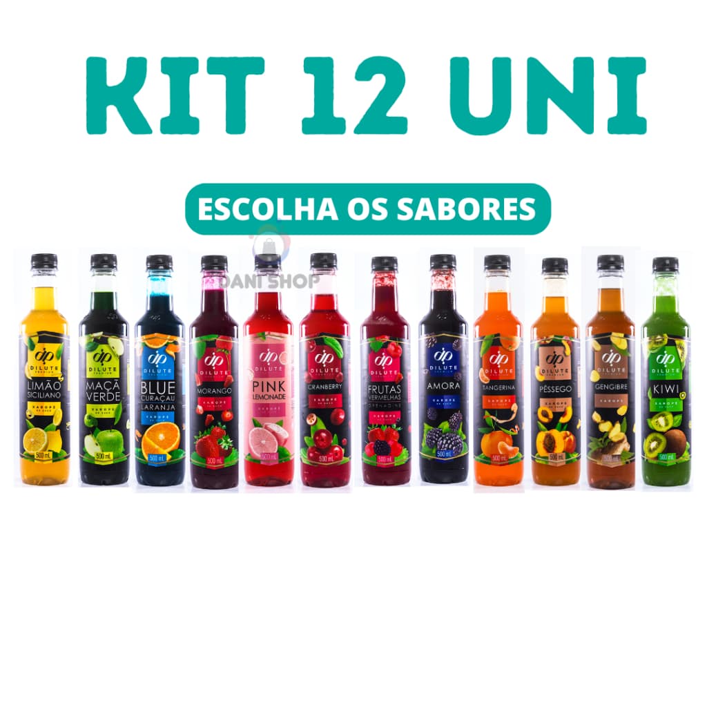 Kit 12 Xaropes Dilute para Drink Soda Italiana Gin - Escolha