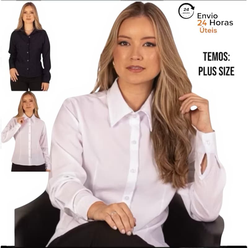 camisa feminina social manga longa.