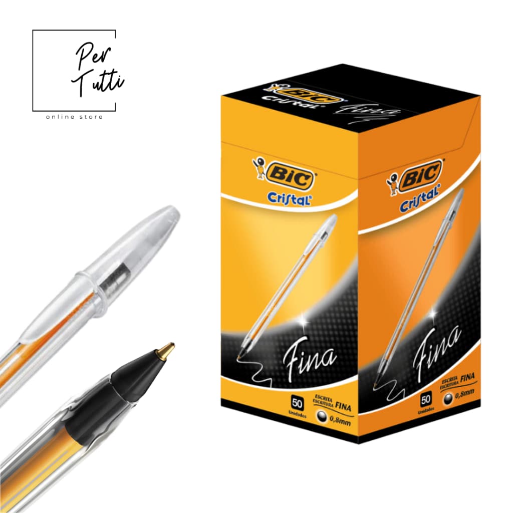 Caneta BIC Ponta Fina Caneta Preta Caneta Esferográfica Caneta Ponta Fina 0,8mm