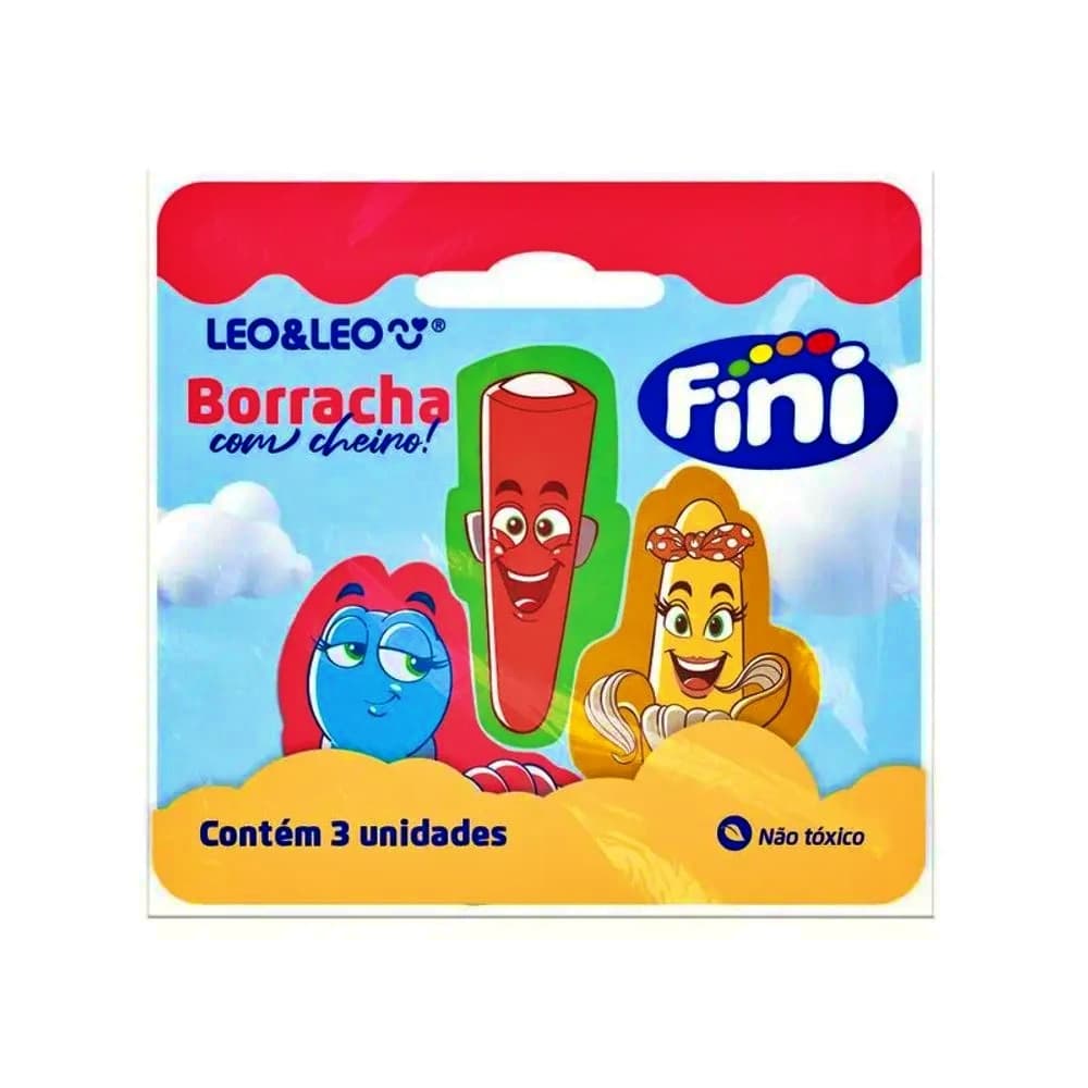 3 Borrachas Fini Perfumadas - Kit Borracha Fini com Cheiro Leo&Leo