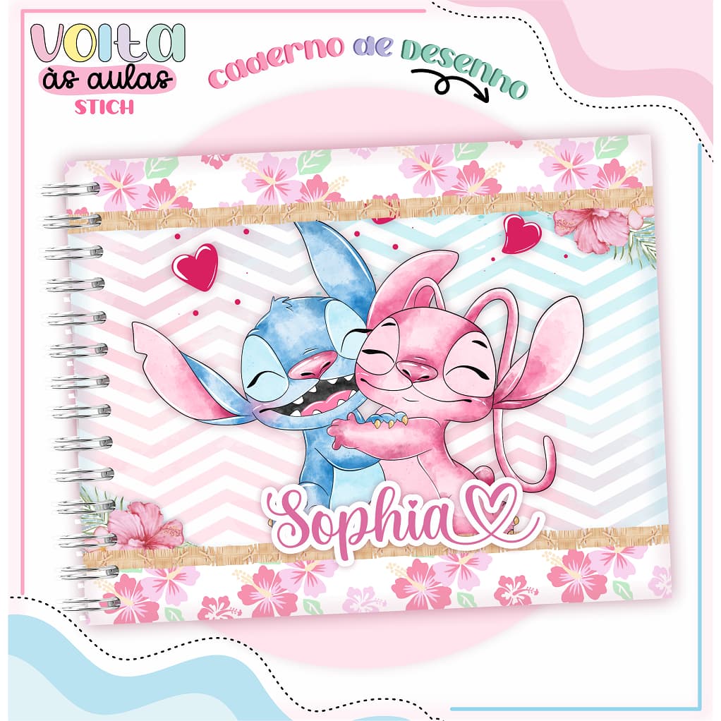 Caderno de Desenho Personalizado Temas Gerais Material Escolar Volta As Aulas