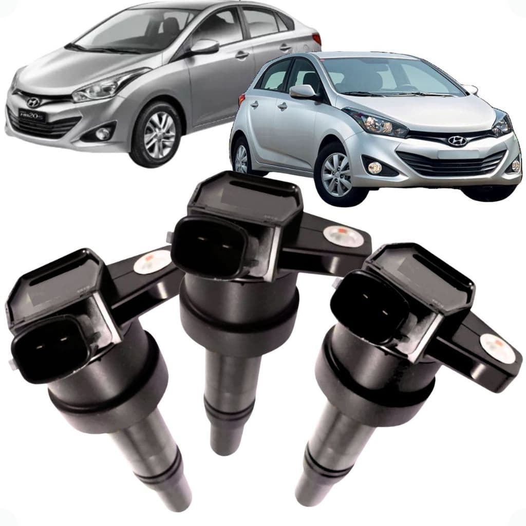 Jogo com 3 Bobinas ignição Hb20 1.0 3 cilindros 12 valvulas 2012 a 2019 Picanto 1.0 12v 27300004000f