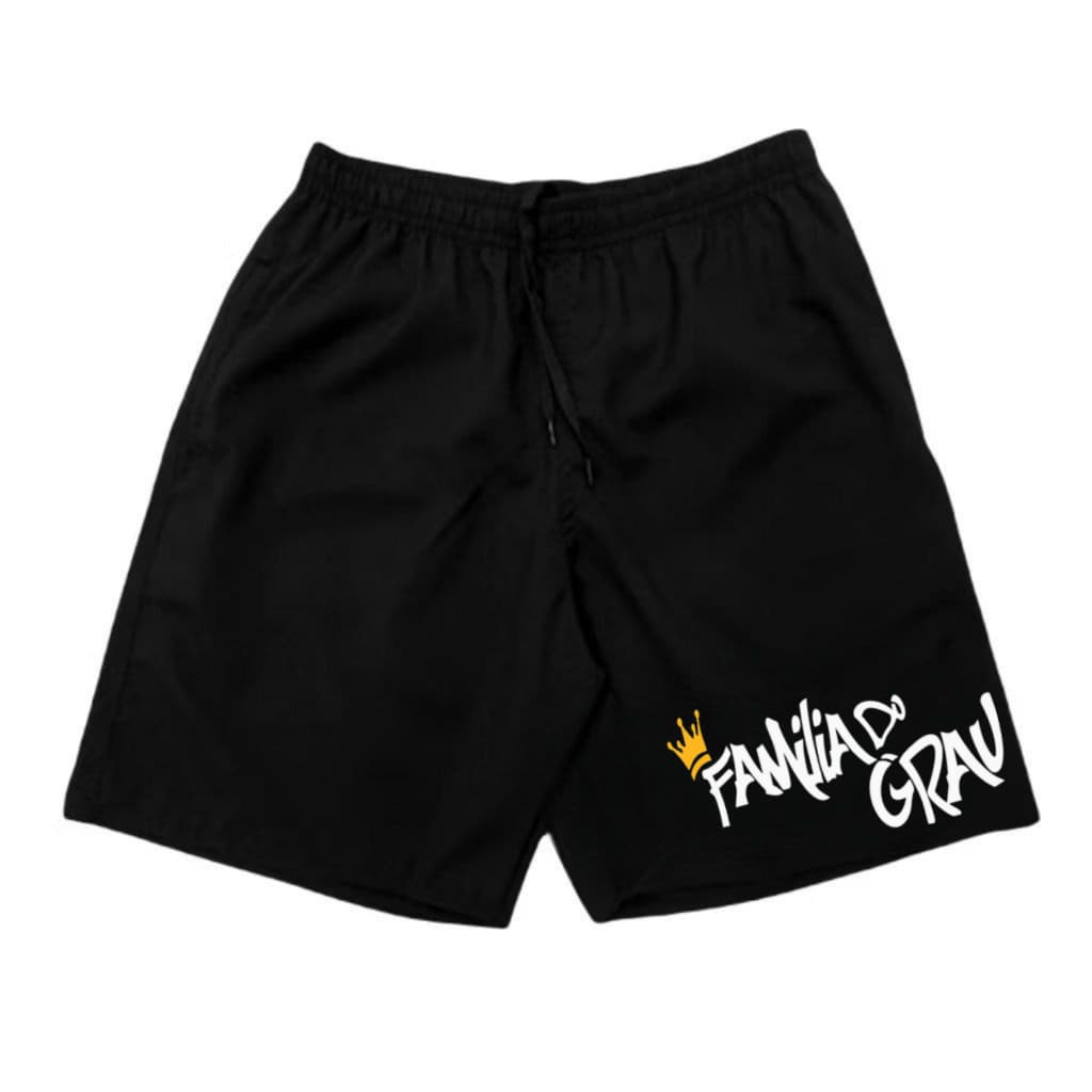 Bermuda Shorts Tactel com Elastano  Familia 244 Grau E Motoqueiro