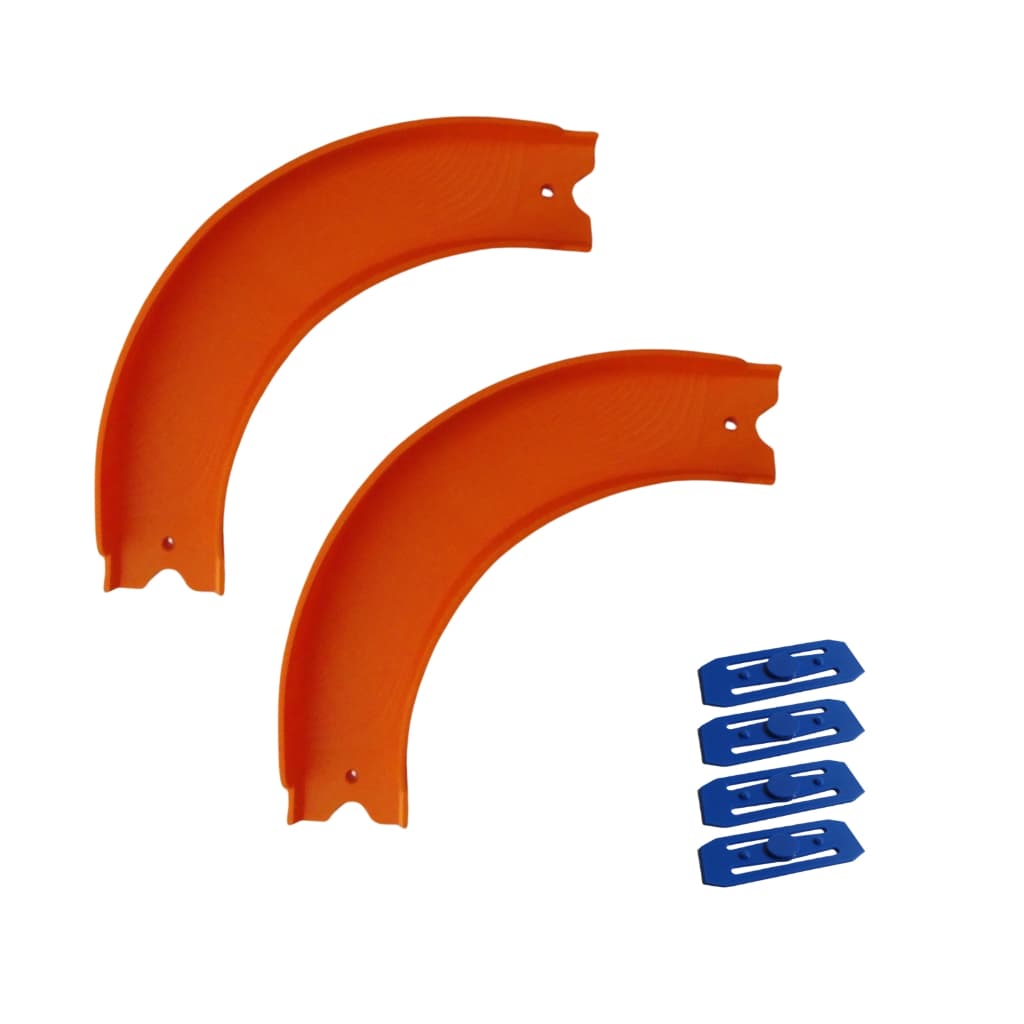 Kit 2 Pistas Curvas 90° para Carrinhos Escala 1:64 Laranja