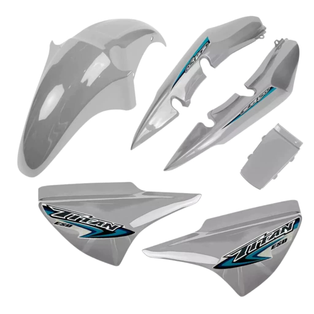 Kit Carenagem Titan 150 Prata 2006 2007 2008 + Adesivos