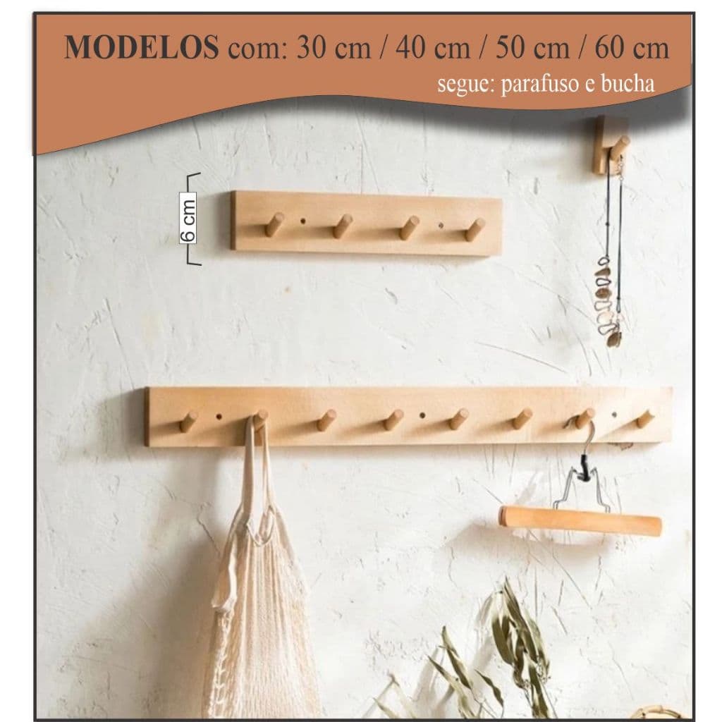 Gancho de parede cabideiro de parede organizador de camisa bolsa gancho de madeira cabideiro de madeira
