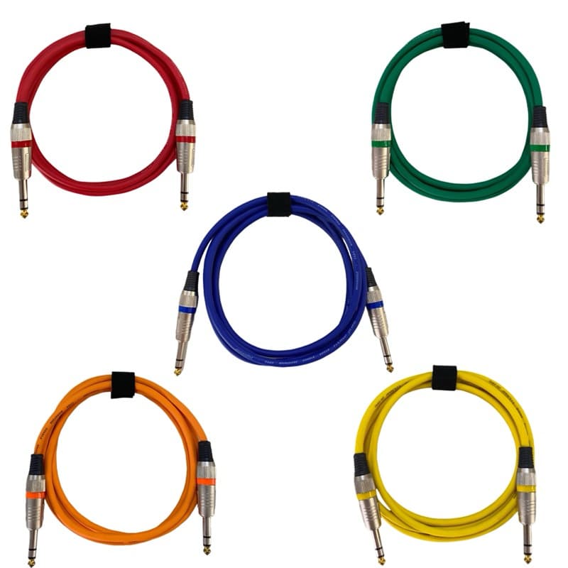 Cabo P10 X P10 Balanceado TRS Dupla Blindagem -  Cores