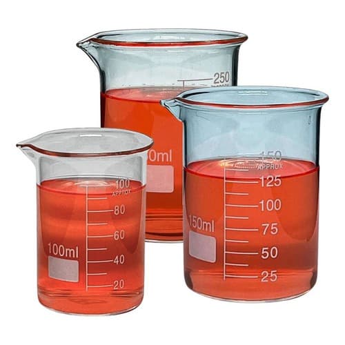 Kit  Vidraria - Copo Becker de Vidro Boro 3.3 - 100ml, 150ml e 250ml
