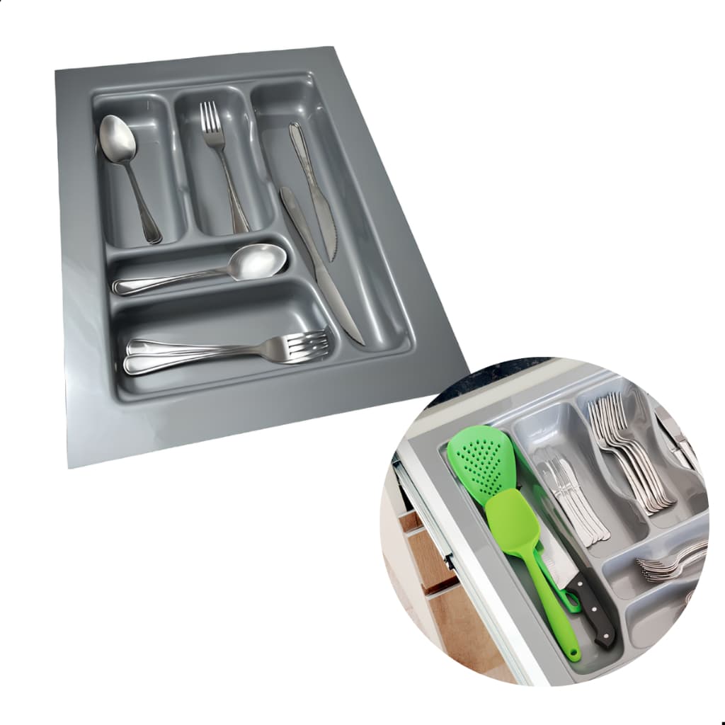 Divisor De Talher Ajustavel Og-01 Cinza Metalico/Branco 362 X 460mm Moldplast /Porta /organizador