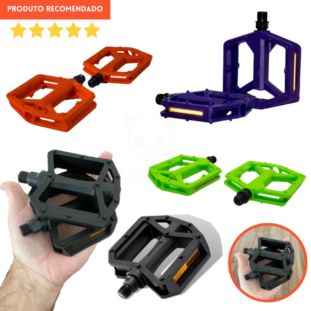 Pedal Plataforma Nylon Rosca Grossa Paco C/esfera E Refletor