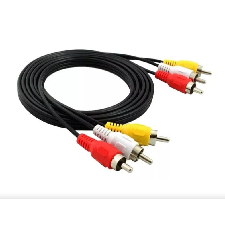 Cabo Audio Video Av 3 Rca Tv Dvd Game Som 3 Metros