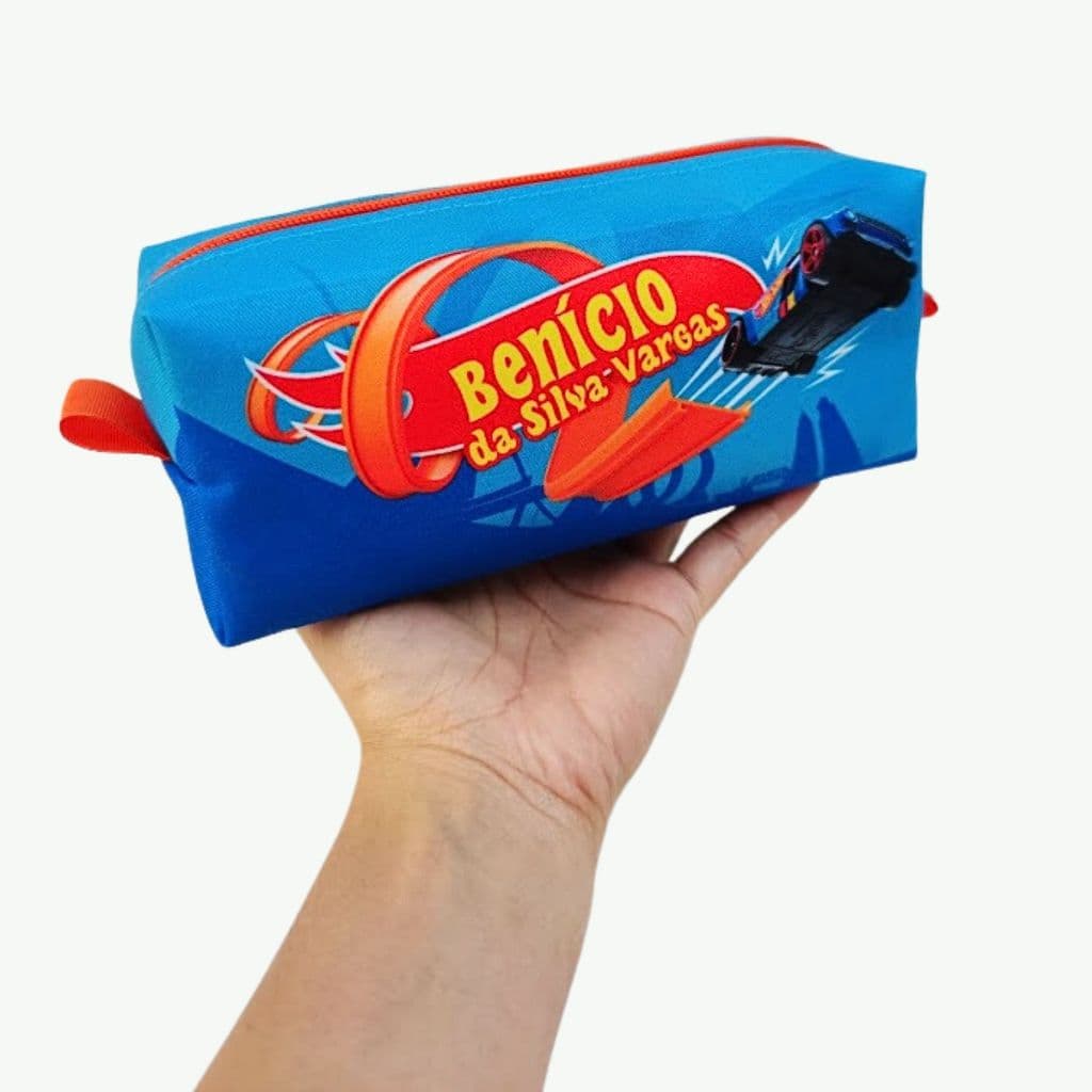 Estojo escolar Hotwheels, estojo personalizado com nome