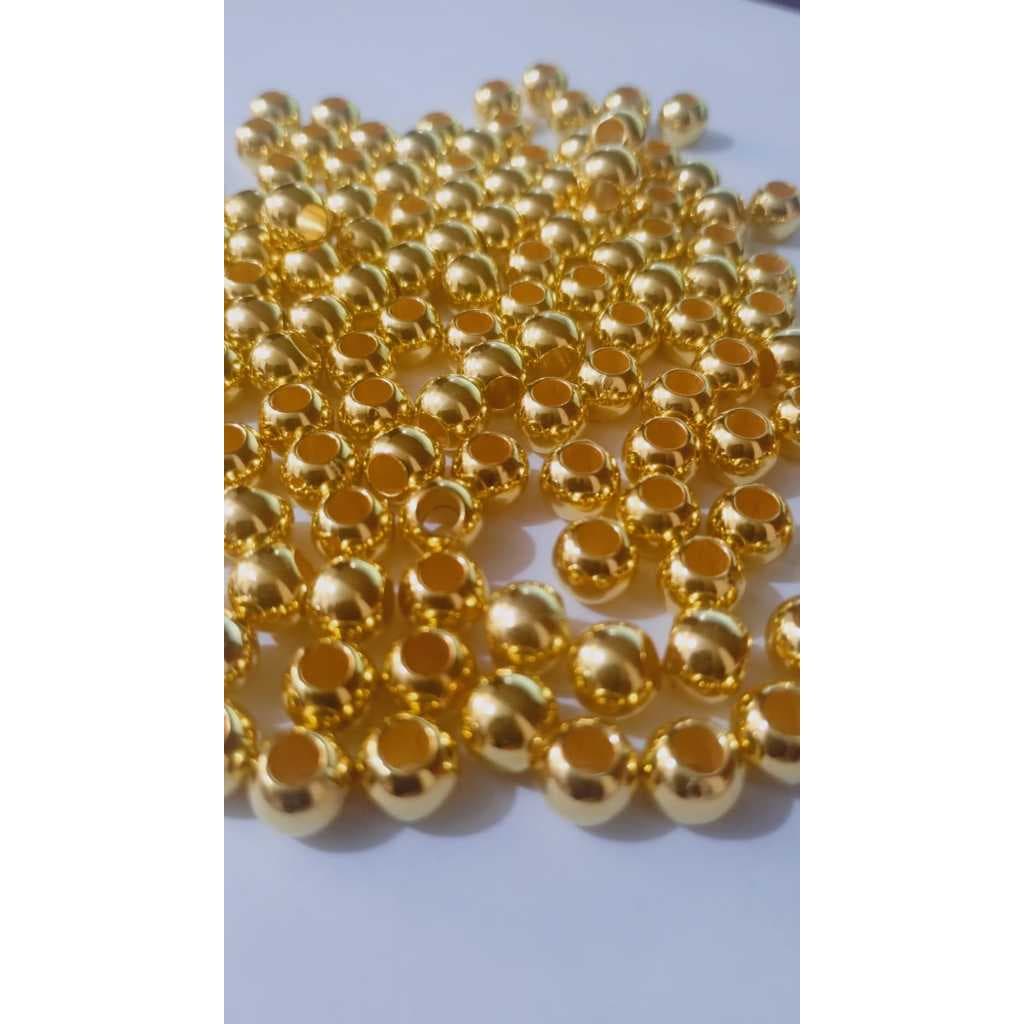 Bolinha Dourada 8mm Bola Abs Pérola falsa Para Decoração / Artesanato/ Pulseira