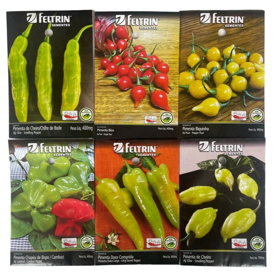 Sementes de pimenta 25 variedades monte sua horta - Feltrin