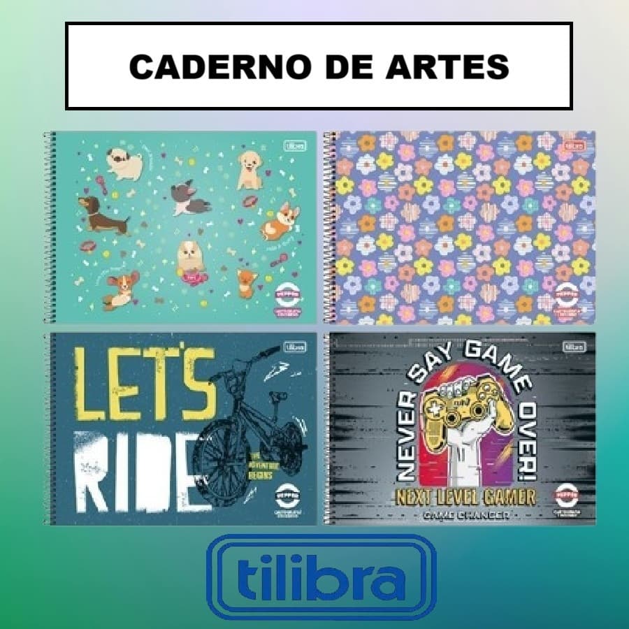 Caderno Tilibra 80 Folhas Espiral Cartografia 275mm x 200mm Masculino Feminino Ou Preto Capa Dura Pepper Para Artes