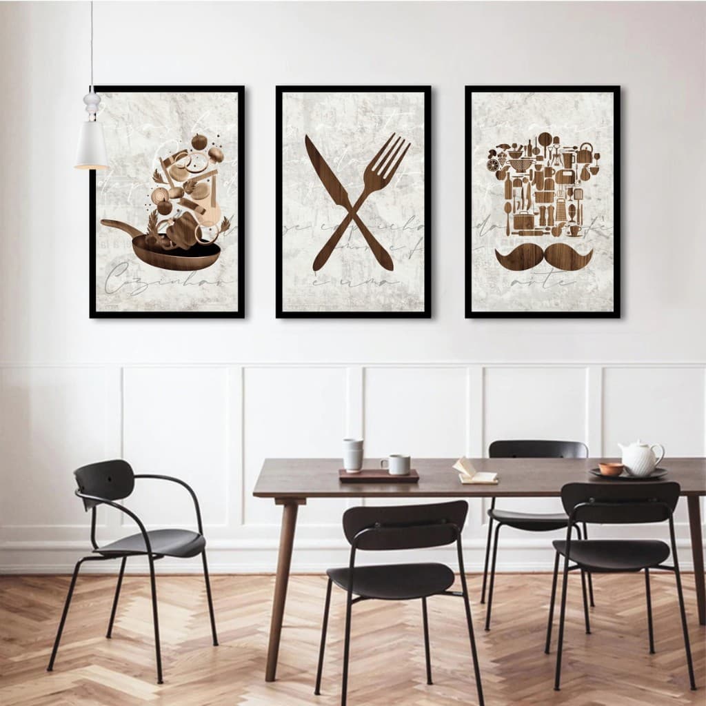 Quadro Cozinha Símbolos para Restaurante Lanchonete