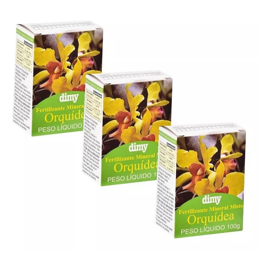 Kit 3 Fertilizantes Mineral Para Orquídeas Farelado 100g Dimy