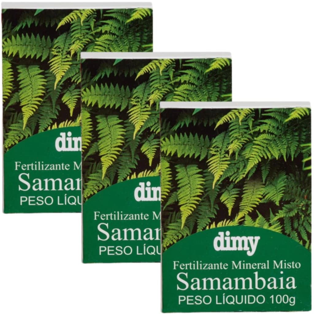 Kit 3 Fertilizantes Mineral Para Samambaias Farelado 100g Dimy