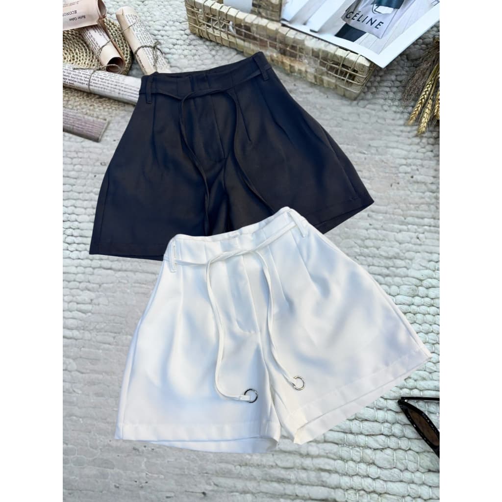 KIT2 Short Alfaiataria de Cordao Versáteis Moda--2 pares de shorts.