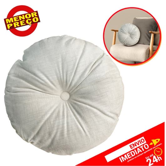 Almofada Redonda em Suede Tendência Veludo Decoração 40x40 - Várias Cores - ENVIO IMEDIATO