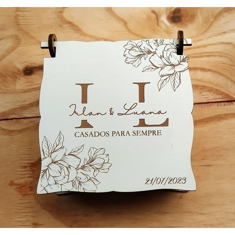 5 Caixas Personalizadas 10x10x5 lembrancinha casamento em MDF