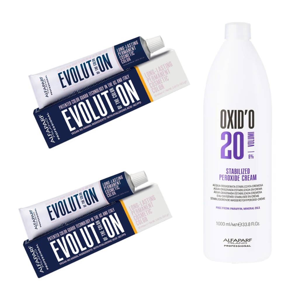 Kit 2 Colorações Evolution Alfaparf + 1 Ox Litro