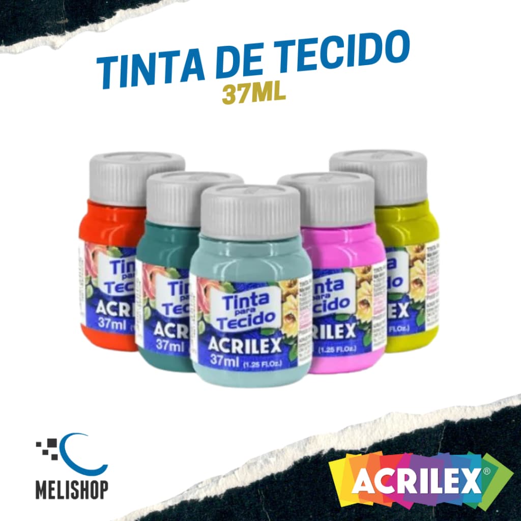 Tinta para Tecido Acrilex 37ml Original - Cores Vibrantes e Alta Durabilidade