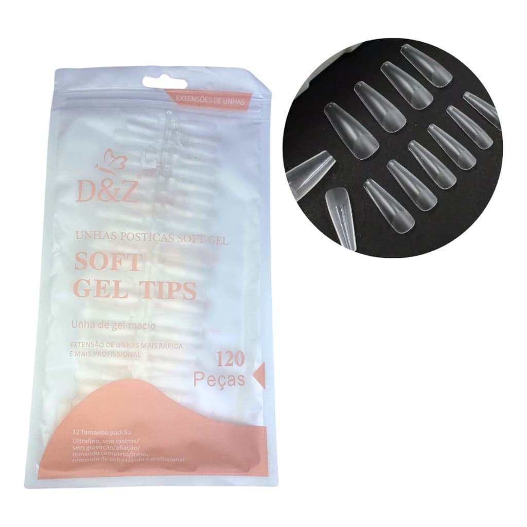 Unha PROFICIONAL Soft Gel Postiças Ultra Natural PREONTA PARA USAR