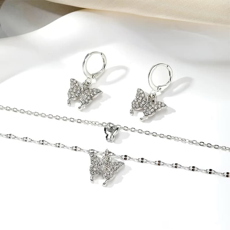 Conjunto Colar e Brinco Borboleta