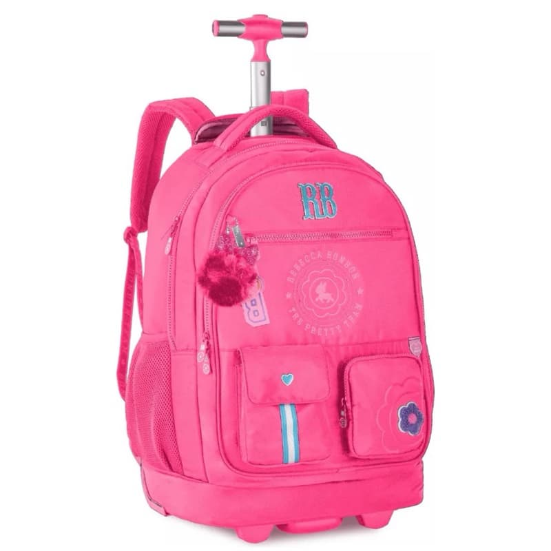 kit Mochila de Rodinha Luluca Rebecca Bonbon Miçangas Lancheira Estojo