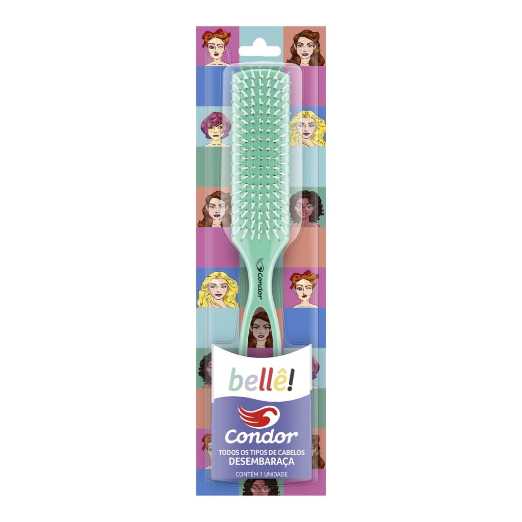 Condor Escova Para Cabelo Plana Verde Bellê