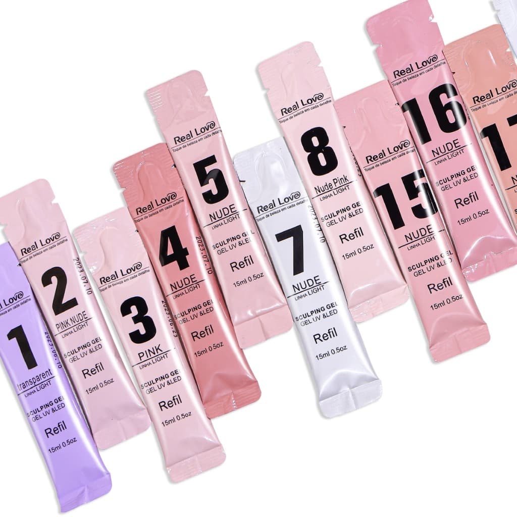 Refil Gel de Modelagem para Unhas 15ml Sculpting Gel Linha Light Real Love LED UV