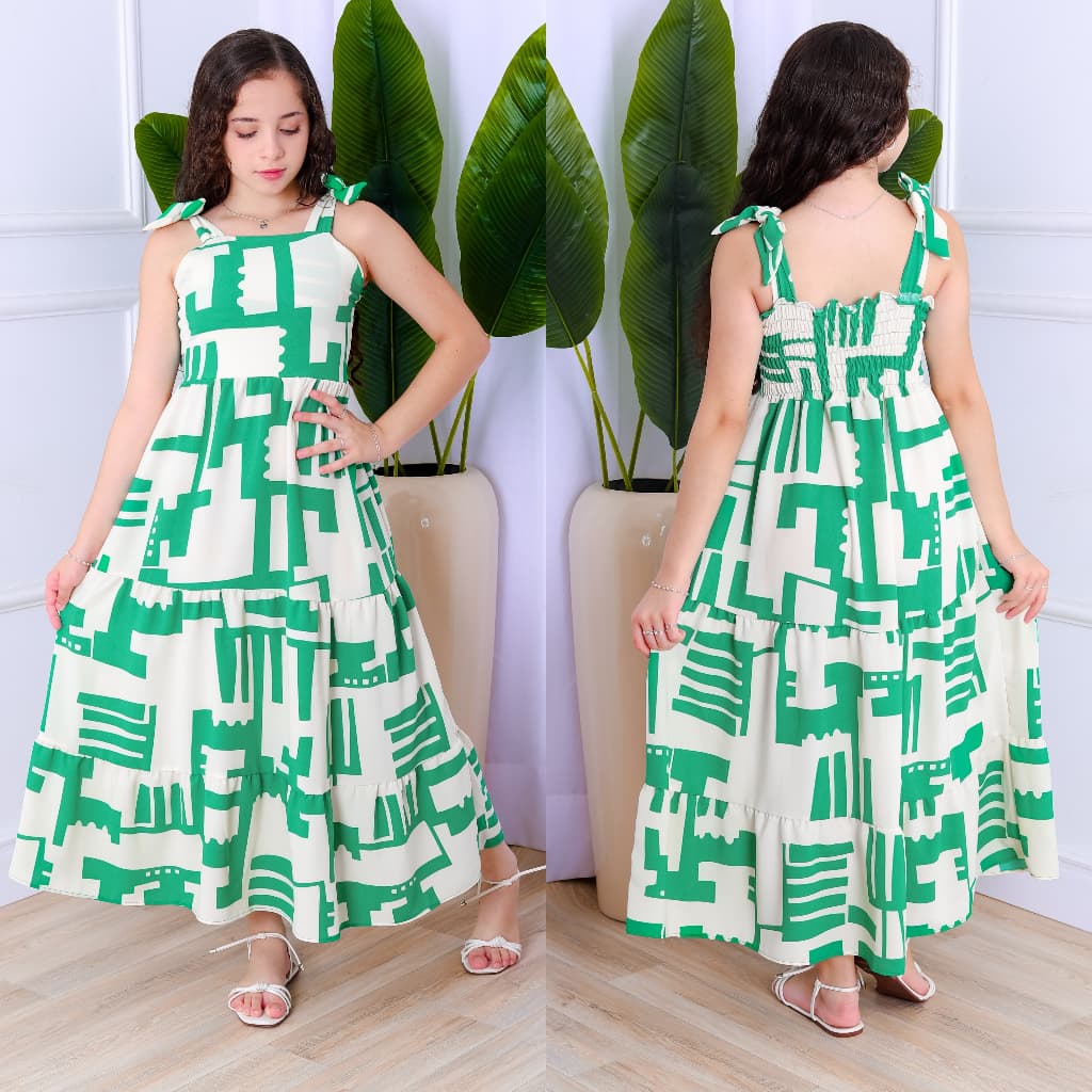 VESTIDO LONGO ESTAMPADO DE ALÇA /INFANTIL/JUVENIL/MENINAS/