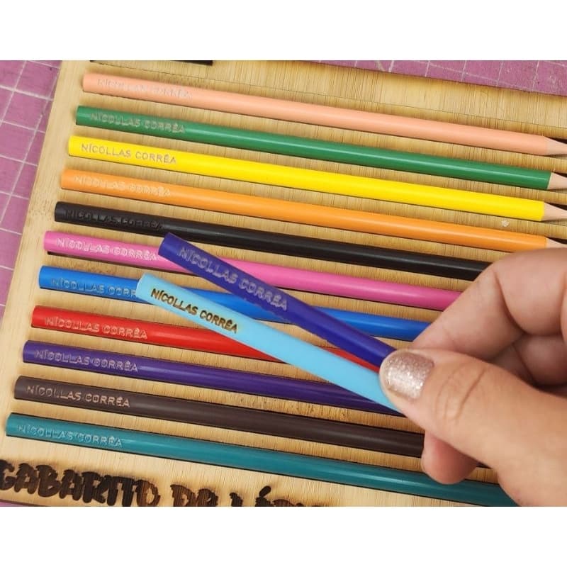caixa lapis de cor personalizado com 12 cores leo e leo
