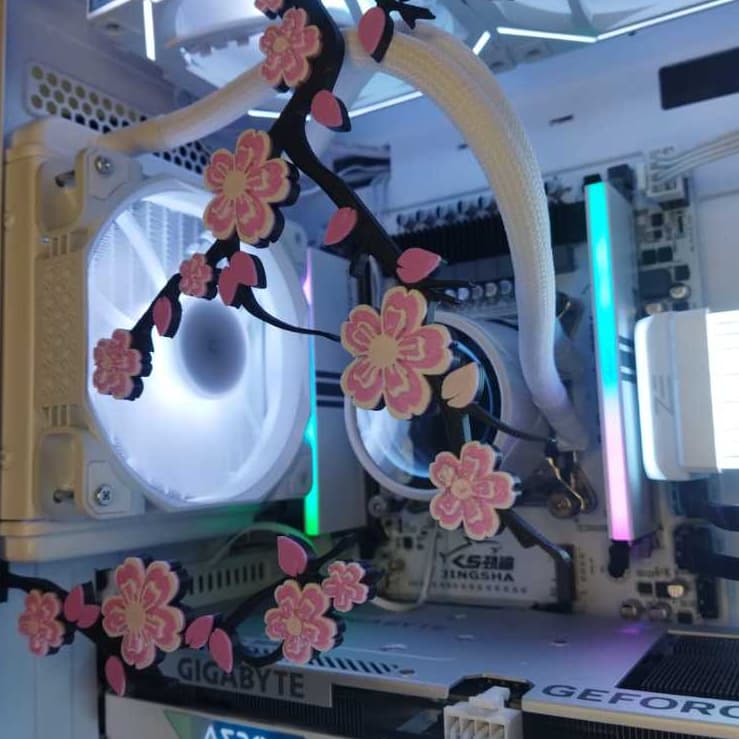 CUSTOMIZAÇÃO PC GALHO DE CEREJEIRA COM IMÃ ENFEITE PARA PC GAMER