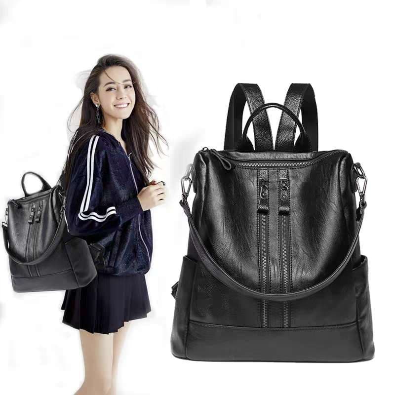 Bolsa femenina mochila Portátil de PU da moda feminina Antifurto e à prova d'água